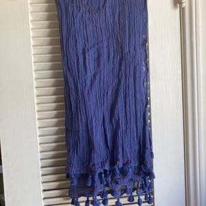 Lightweight gauzy blue cotton scarf / shawl uniqlo